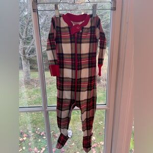 Hanna Andersson 12-18 month Plaid Kids One Piece Pajama Christmas footies